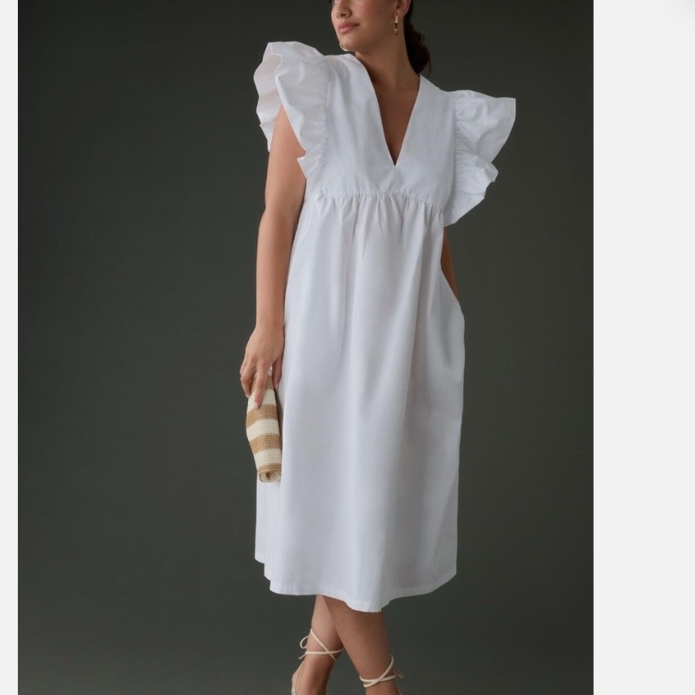 Anthropologie Maeve NWT size M Flutter-Sleeve Babydoll Dress